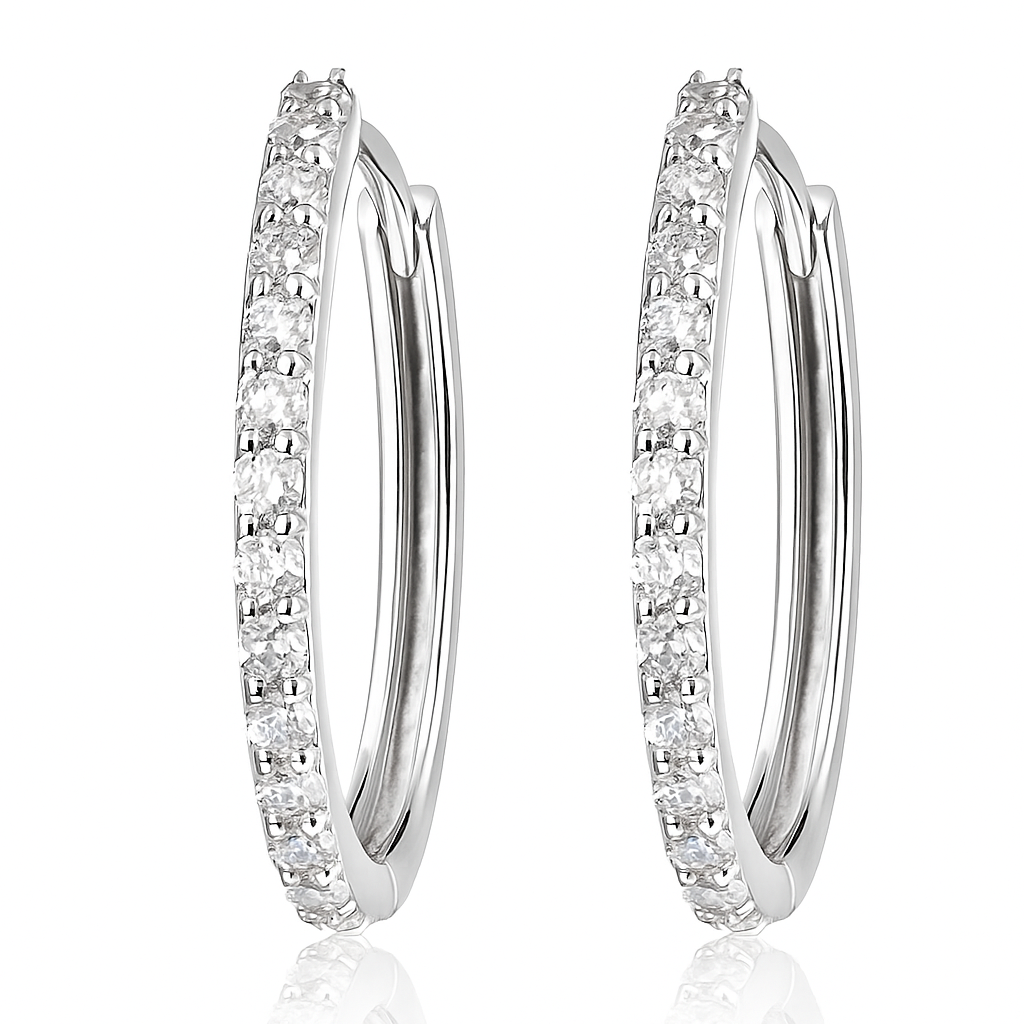 Orecchini a Cerchio con strass in Argento 925 - Les Folies