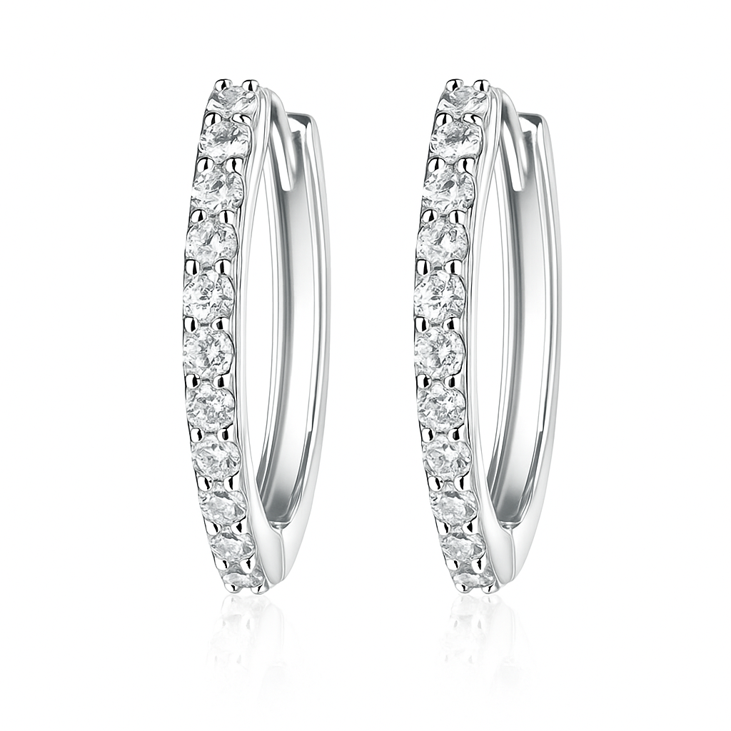 Orecchini a Cerchio con strass in Argento 925 - Les Folies