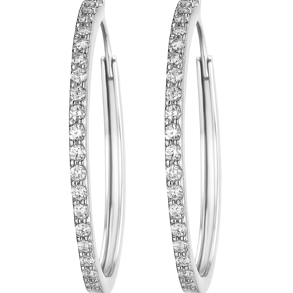 Orecchini a Cerchio con strass in Argento 925 - Les Folies