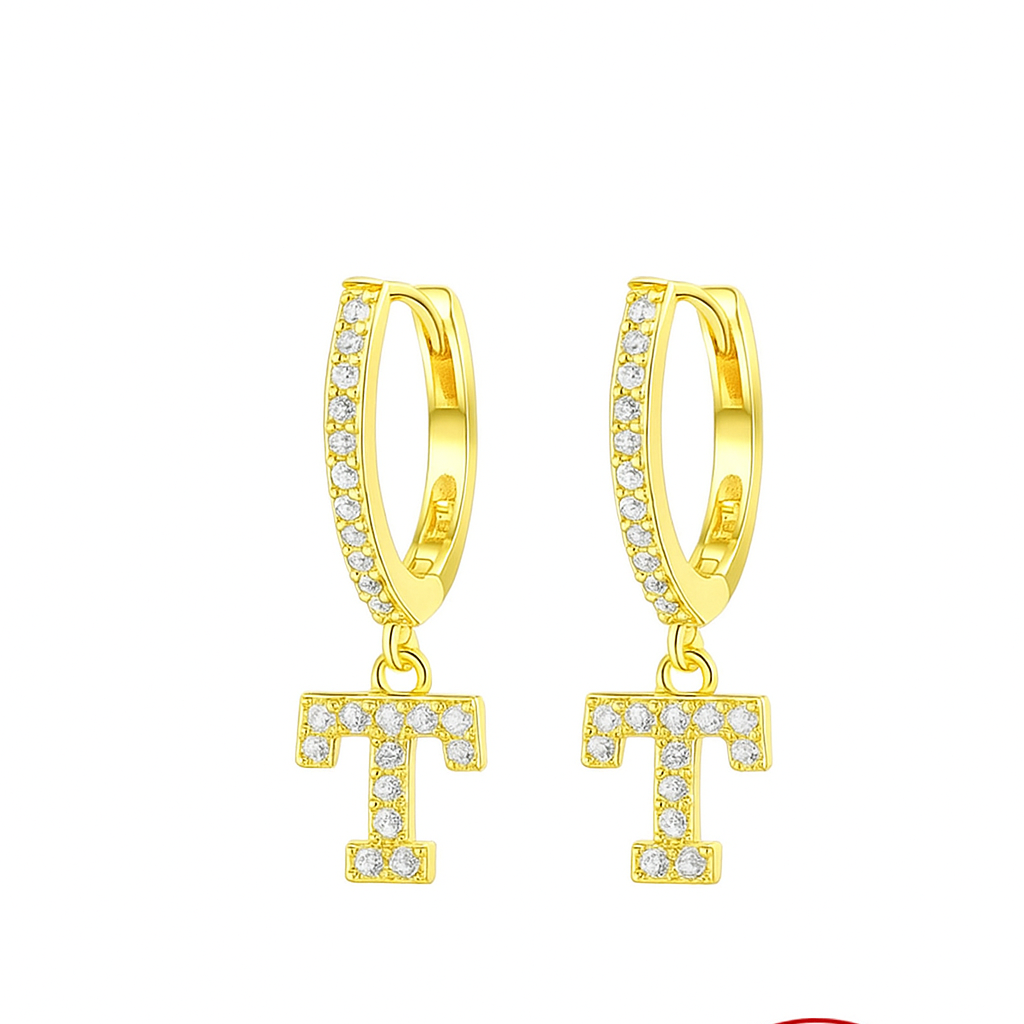 Orecchini a Cerchio con Lettera in Argento 925 - Les Folies