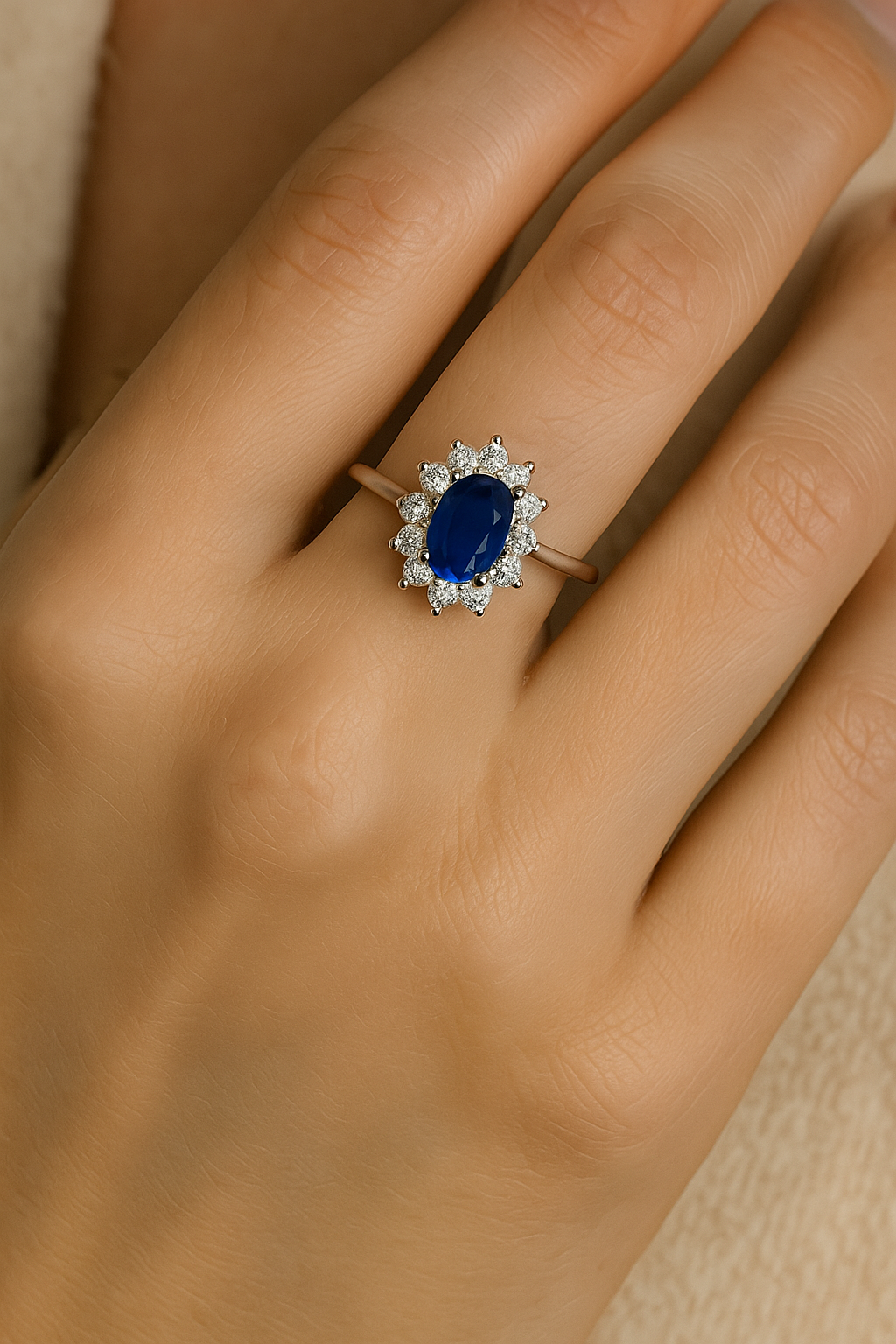 Anello Kate Ovale 10mm x 11mm in Argento 925 - Les folies