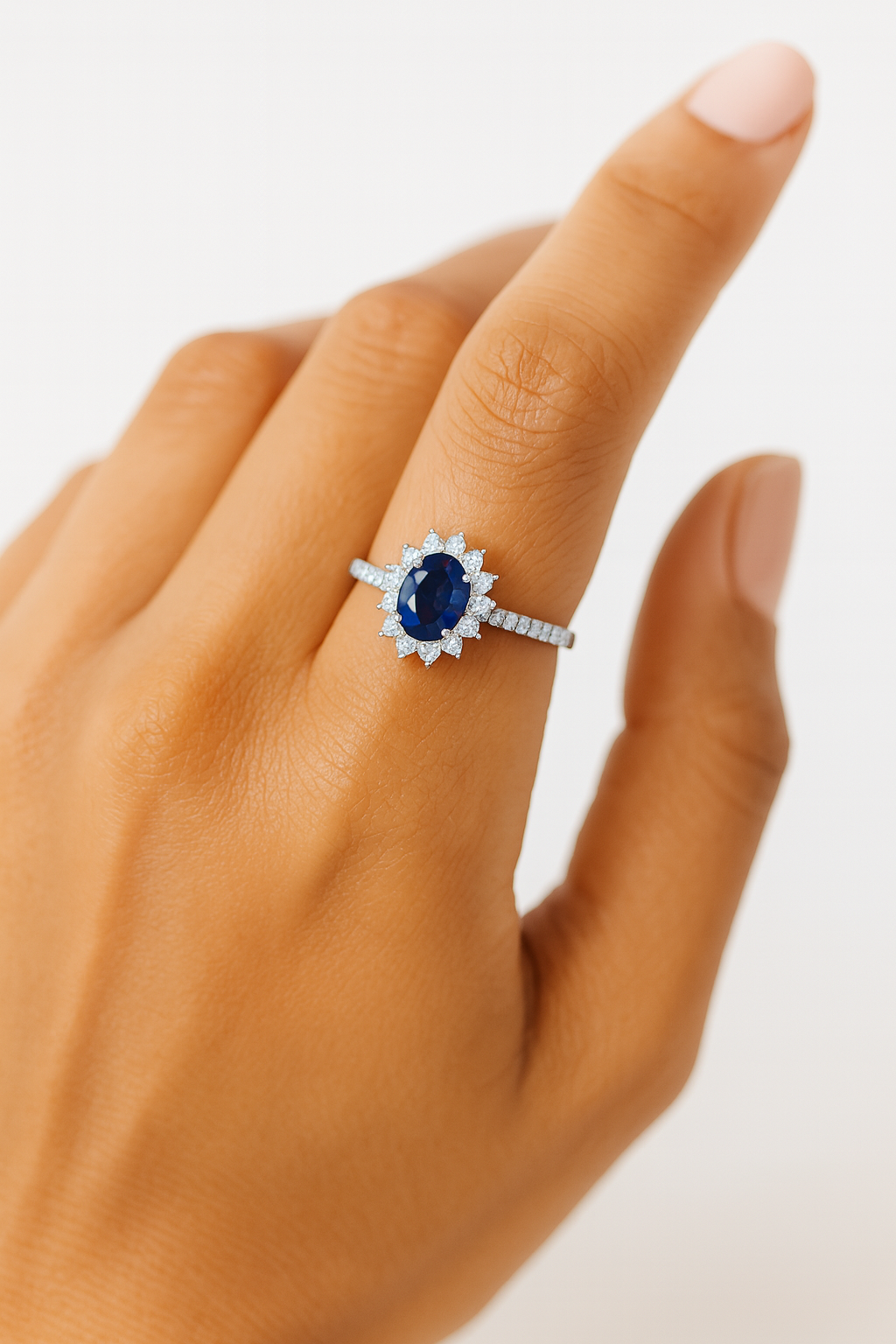 Anello Kate Ovale 11mm x 11mm con strass in Argento 925 - Les folies