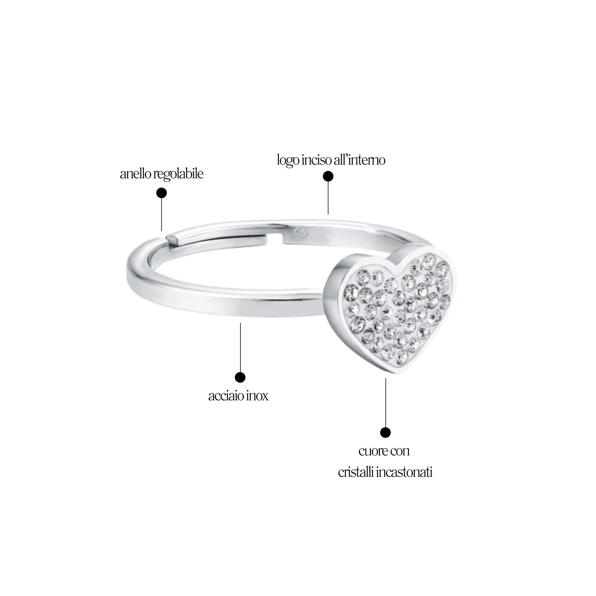 Anello Cuore Shine- Brand Gioielli