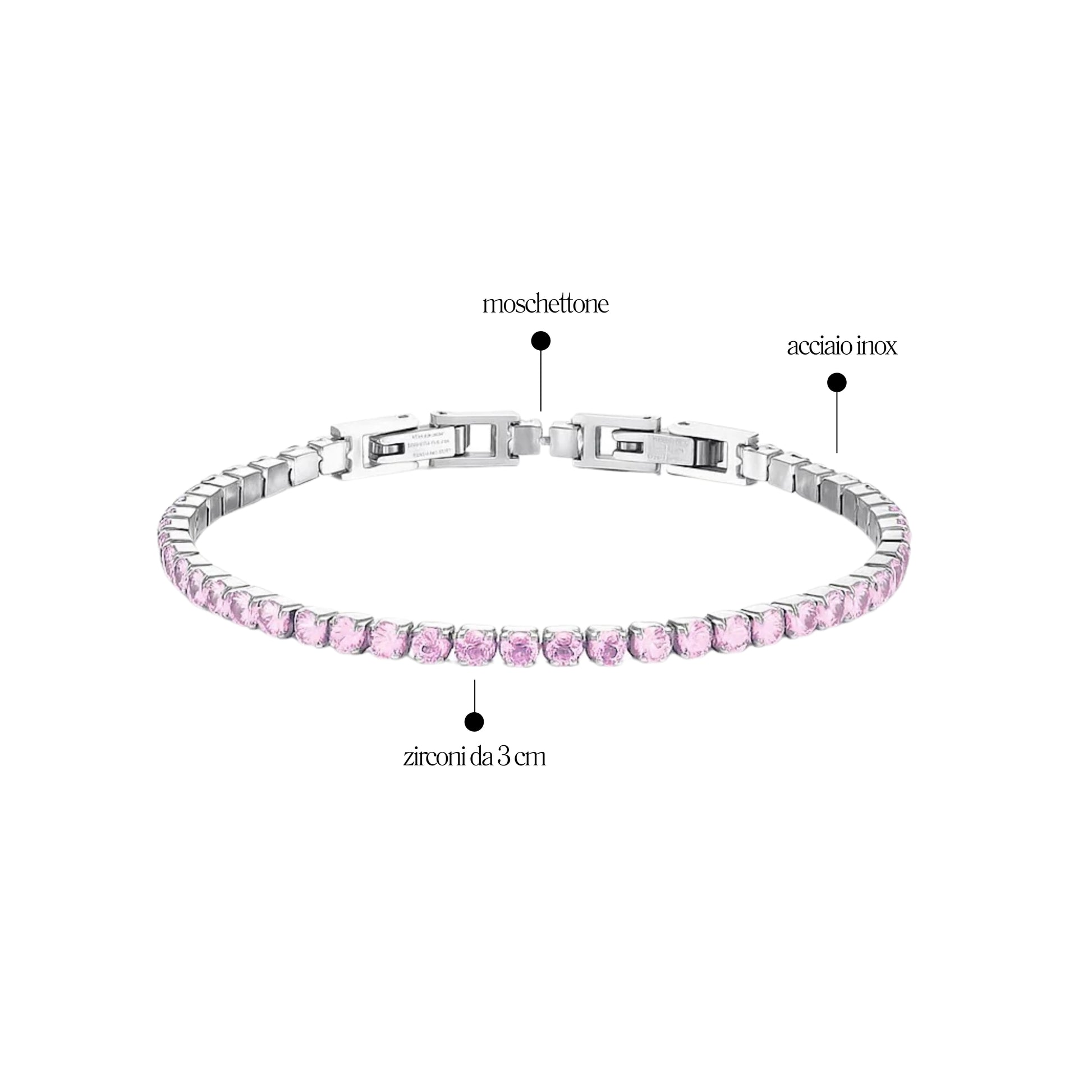Bracciale Tennis 3mm chiusura a scatto - Les Folies