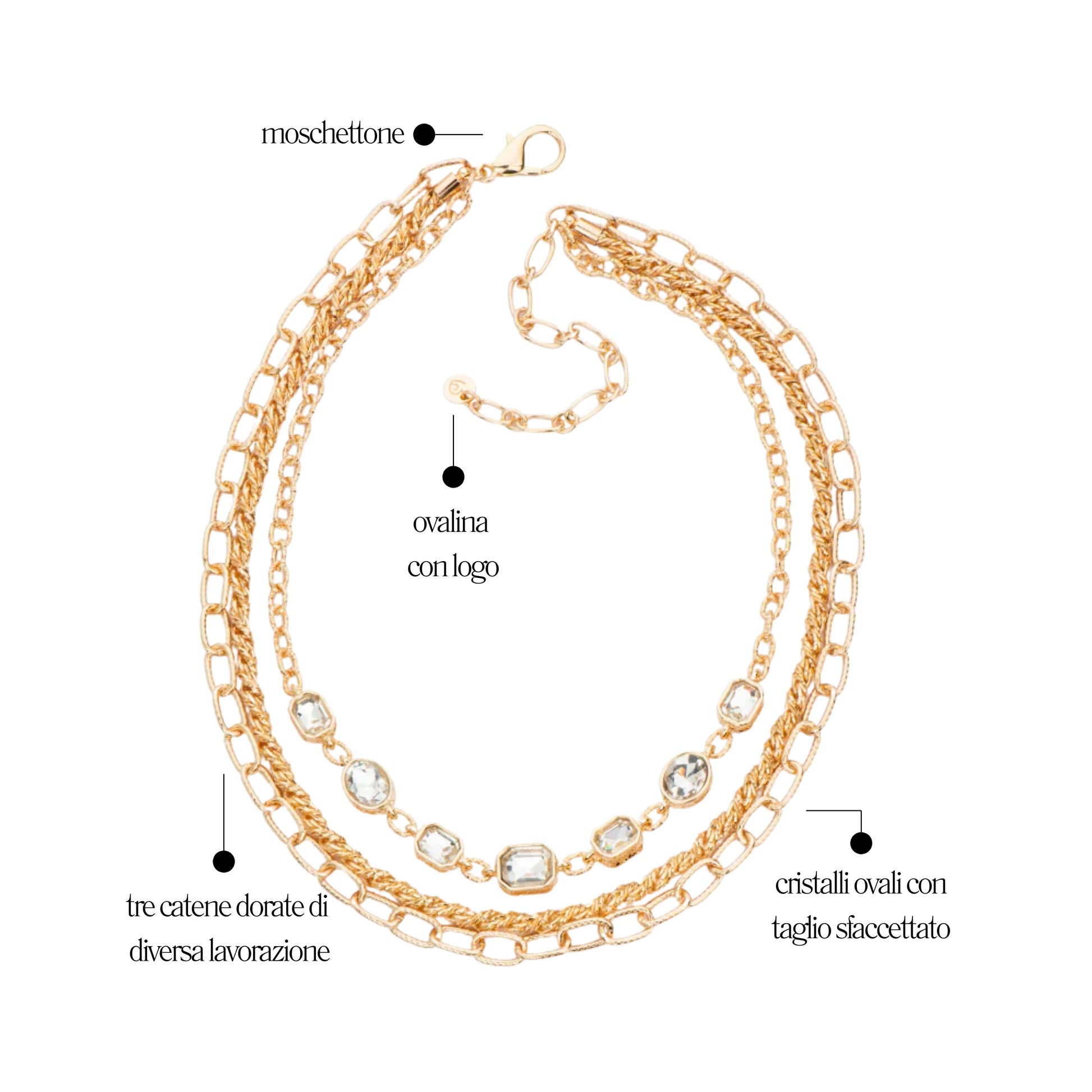 Collana Gold & Crystal - You B'jou by Barbieri