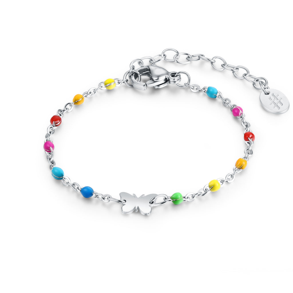 Bracciale Bimba Multicolor Farfalla in acciaio inox Imagine - Brand Gioielli