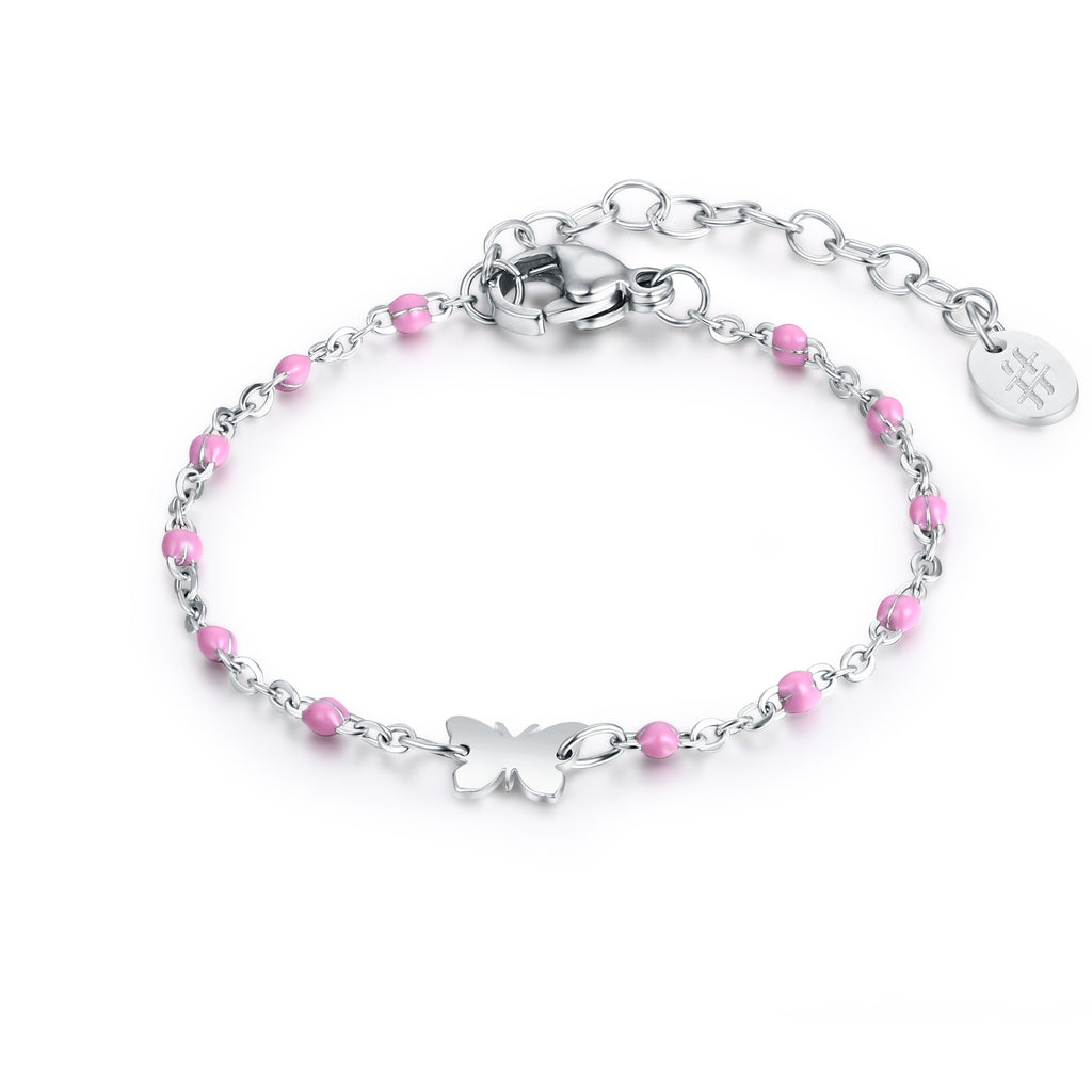 Bracciale Bimba Viola Farfalla in acciaio inox Imagine - Brand Gioielli