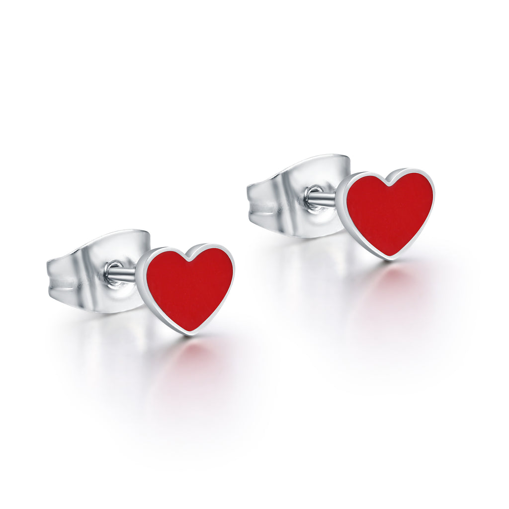 Orecchini Bimba Cuore Rosso in acciaio inox Imagine - Brand Gioielli