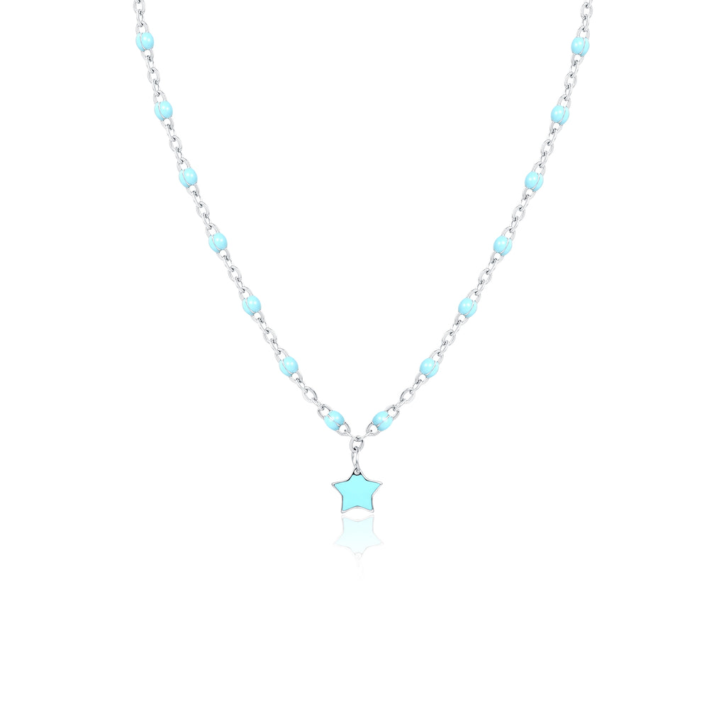 Collana Bimba Turchese Stella Turchese in acciaio inox Imagine - Brand Gioielli