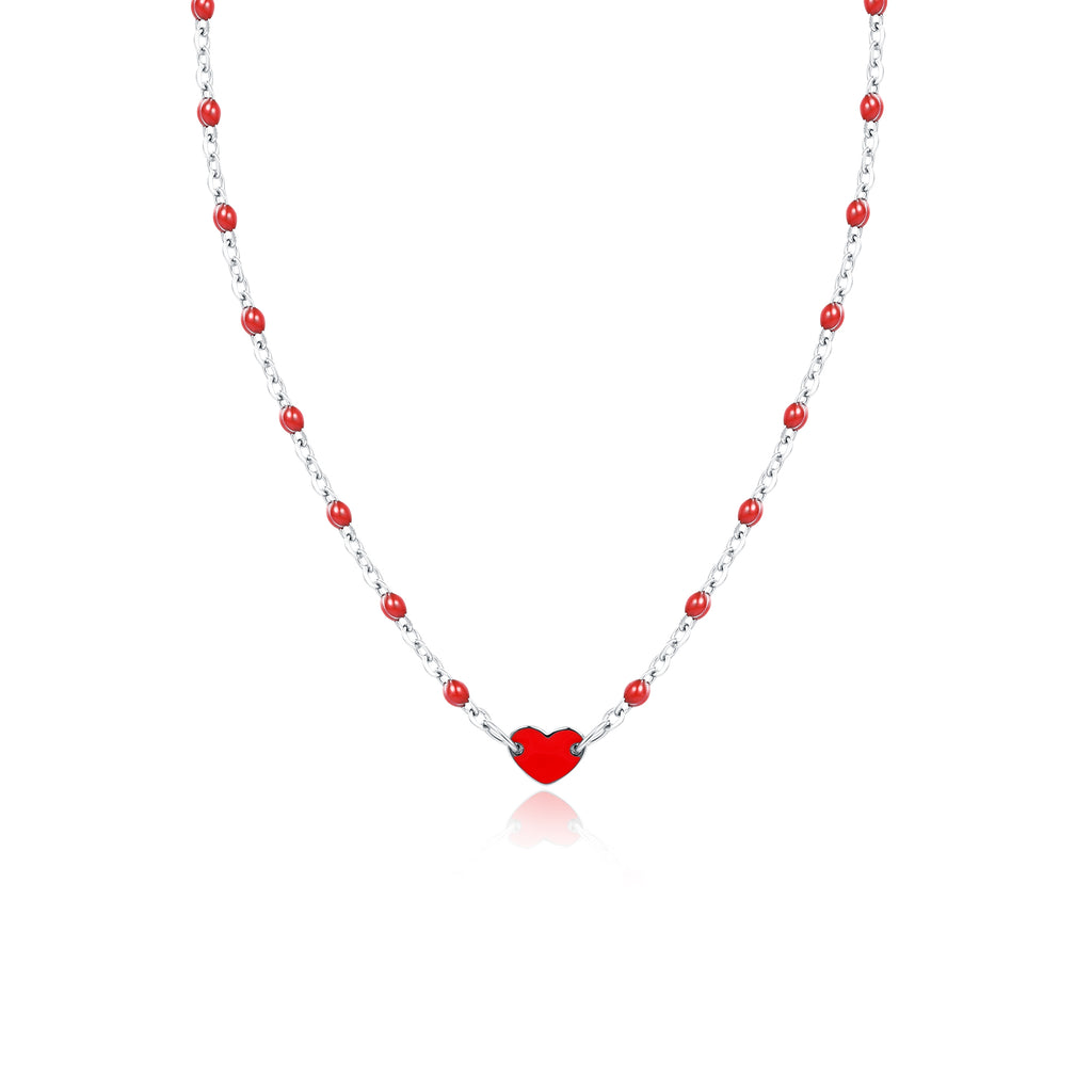 Collana Bimba Rossa Cuore Rosso in acciaio inox Imagine - Brand Gioielli
