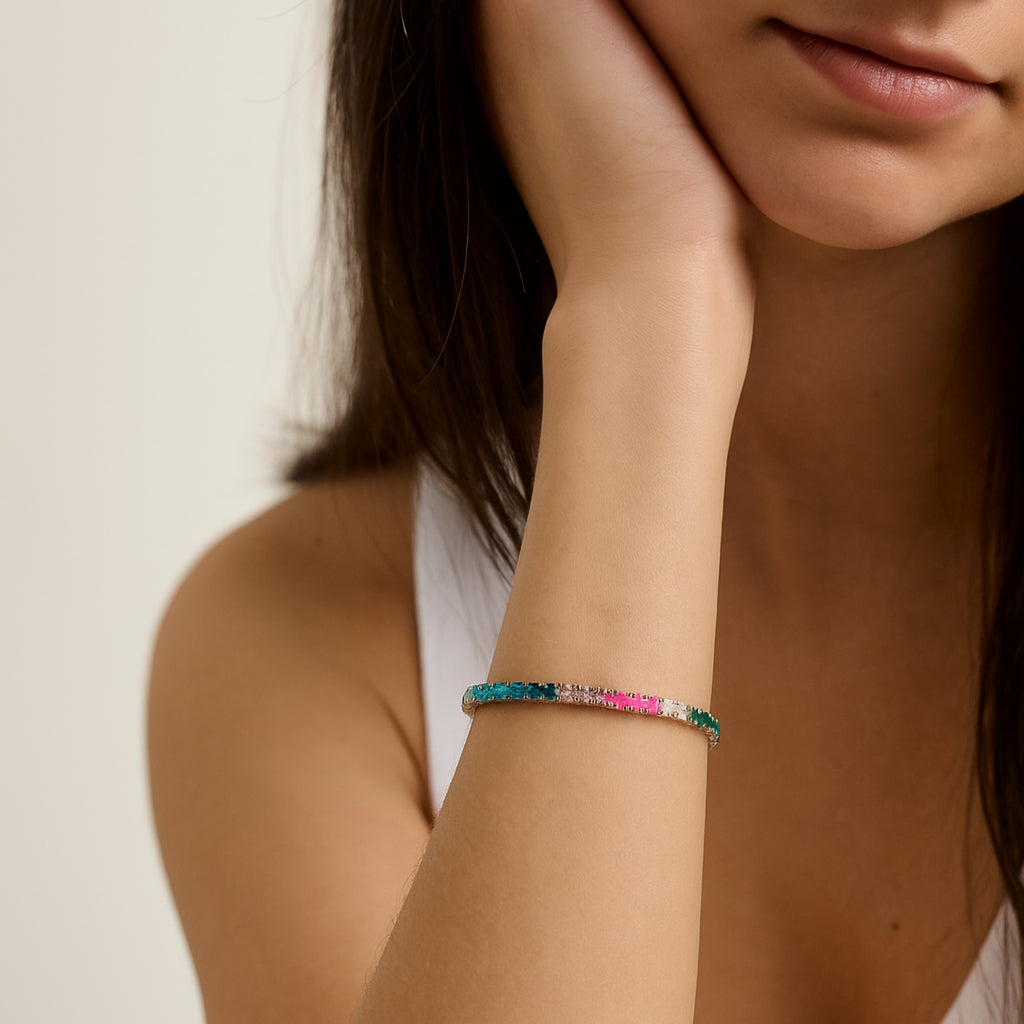 Bracciale Tennis 3mm chiusura a moschetto - Les Folies