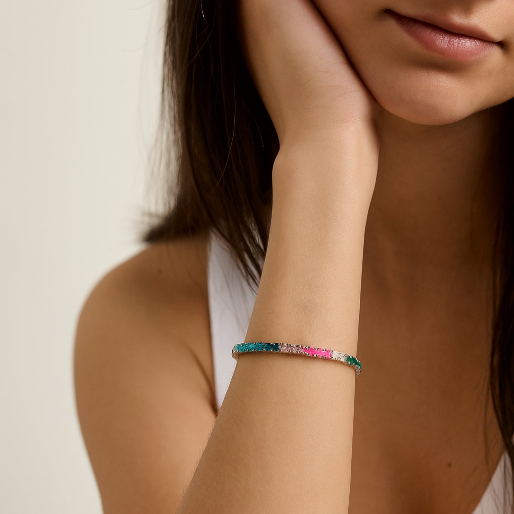 Bracciale Tennis 3mm chiusura a moschetto - Les Folies