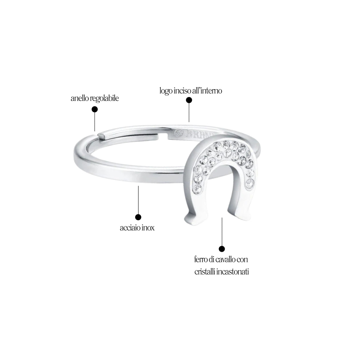 Anello Ferro di Cavallo Shine- Brand Gioielli