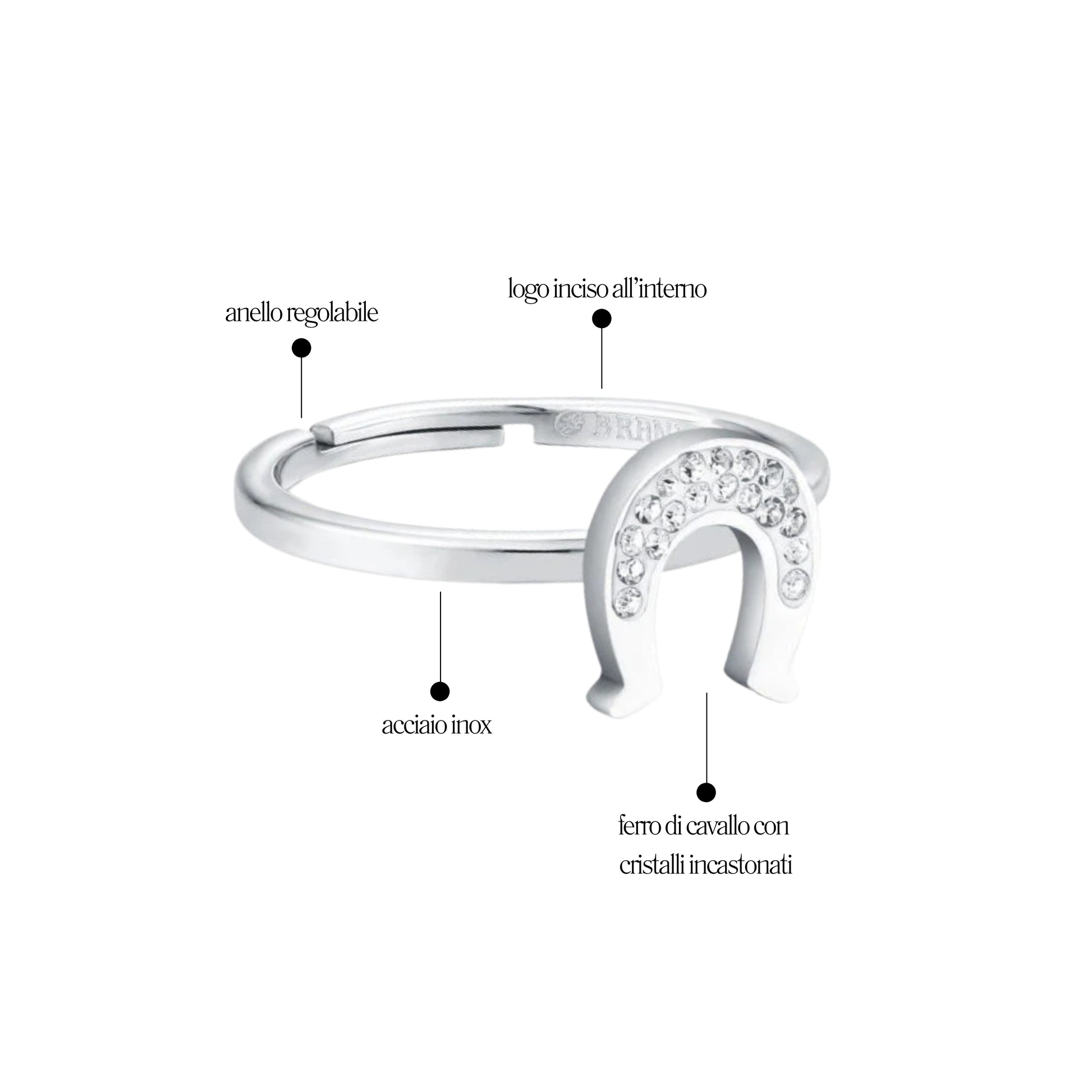 Anello Ferro di Cavallo Shine- Brand Gioielli