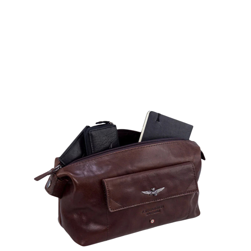 Necessaire Pochette in Vera pelle Vintage - Aeronautica Militare