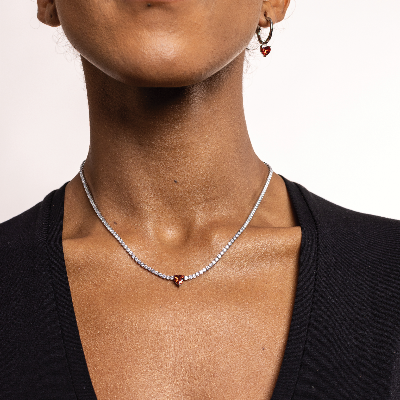 Collana tennis cuore