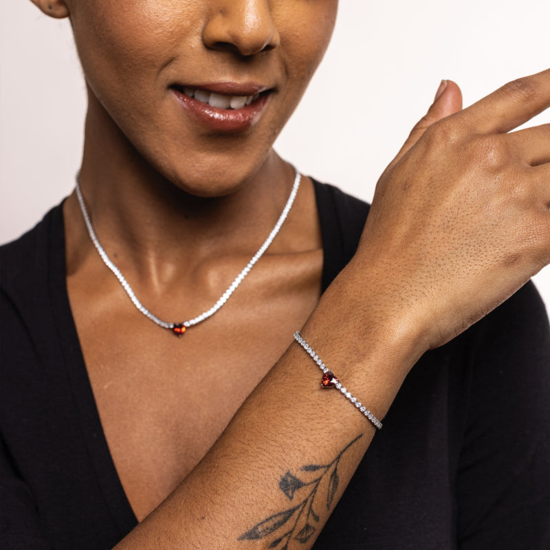 Bracciale tennis cuore