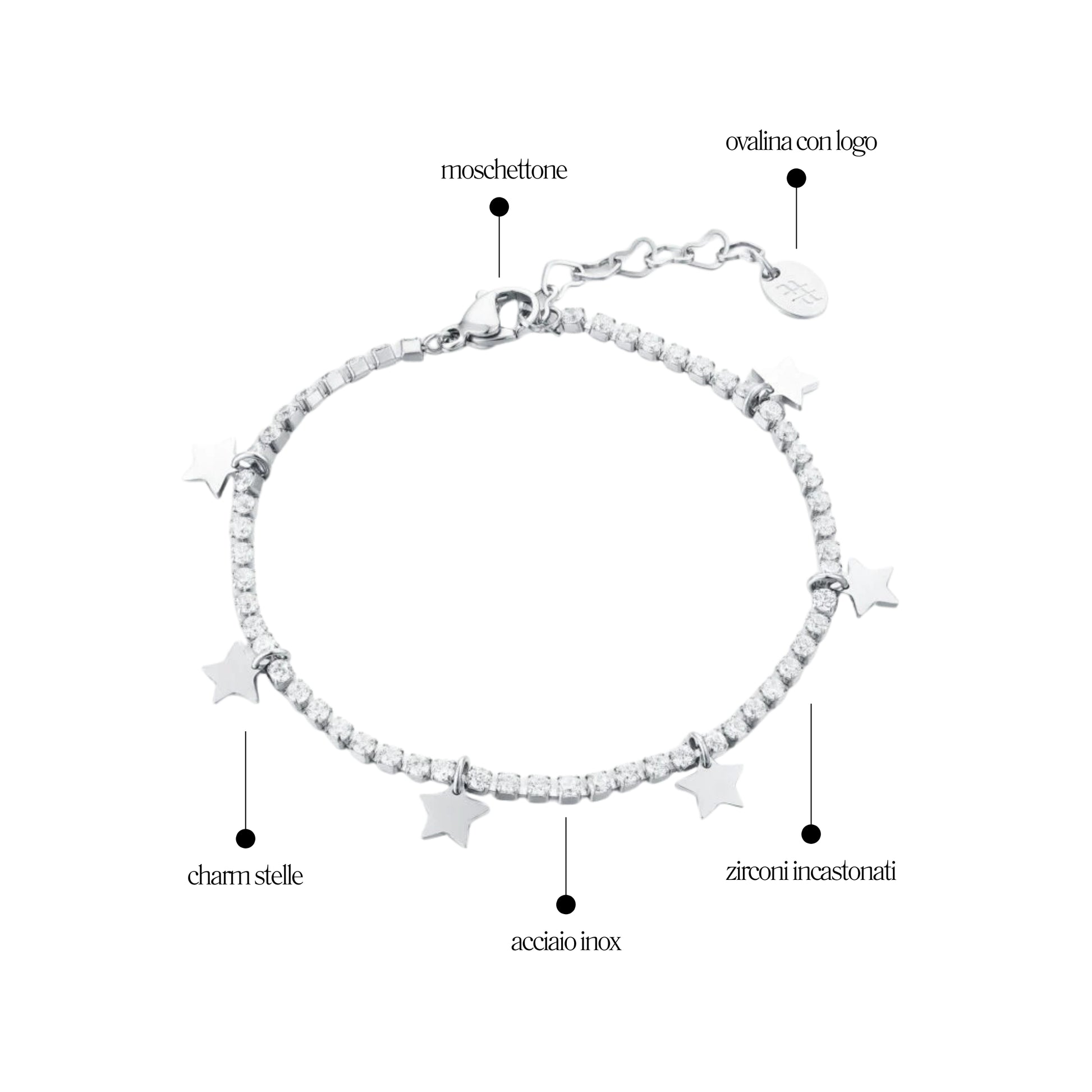 Bracciale Tennis con Stelle - Brand Gioielli