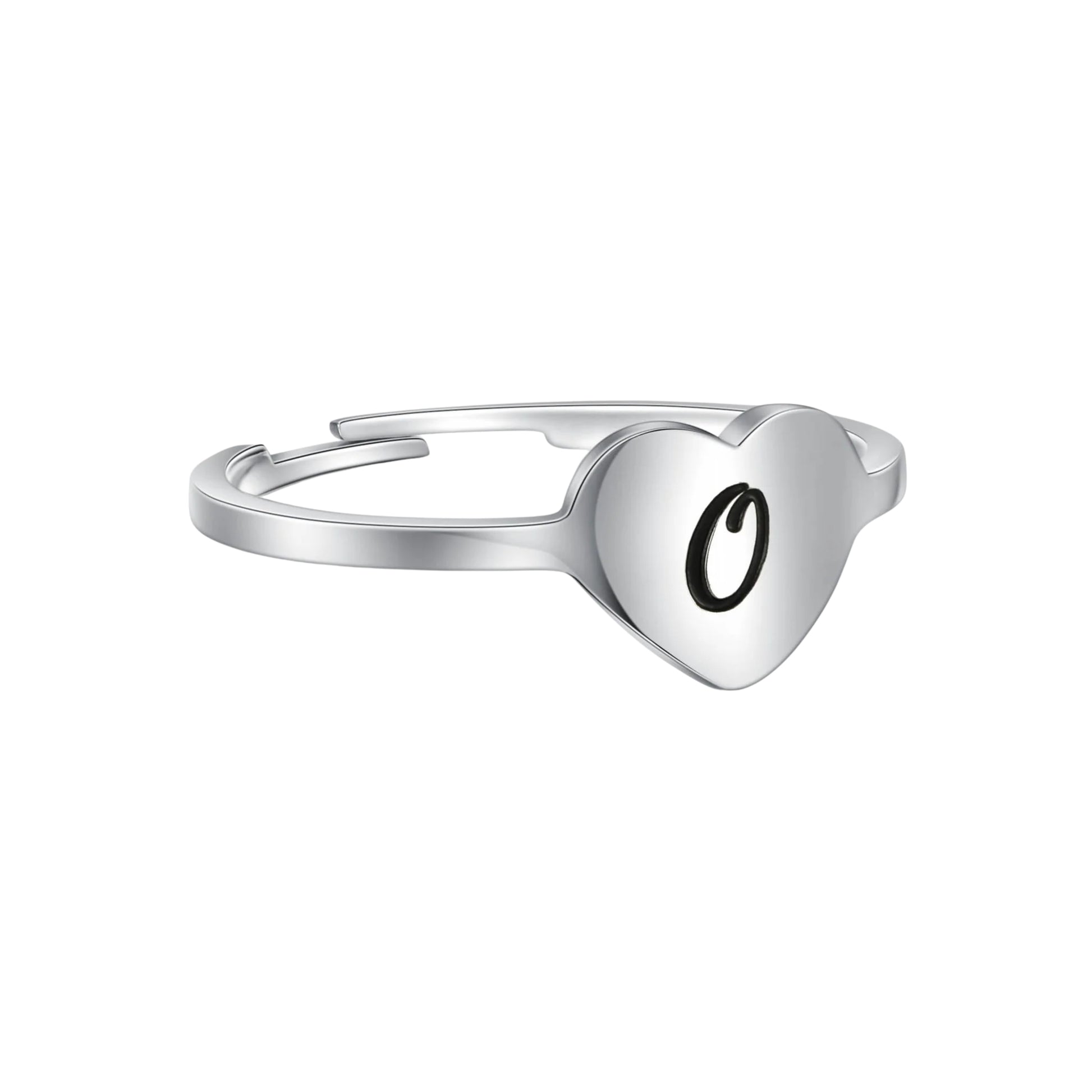 Anello Cuore Lettera in Acciaio Inox - Brand Gioielli