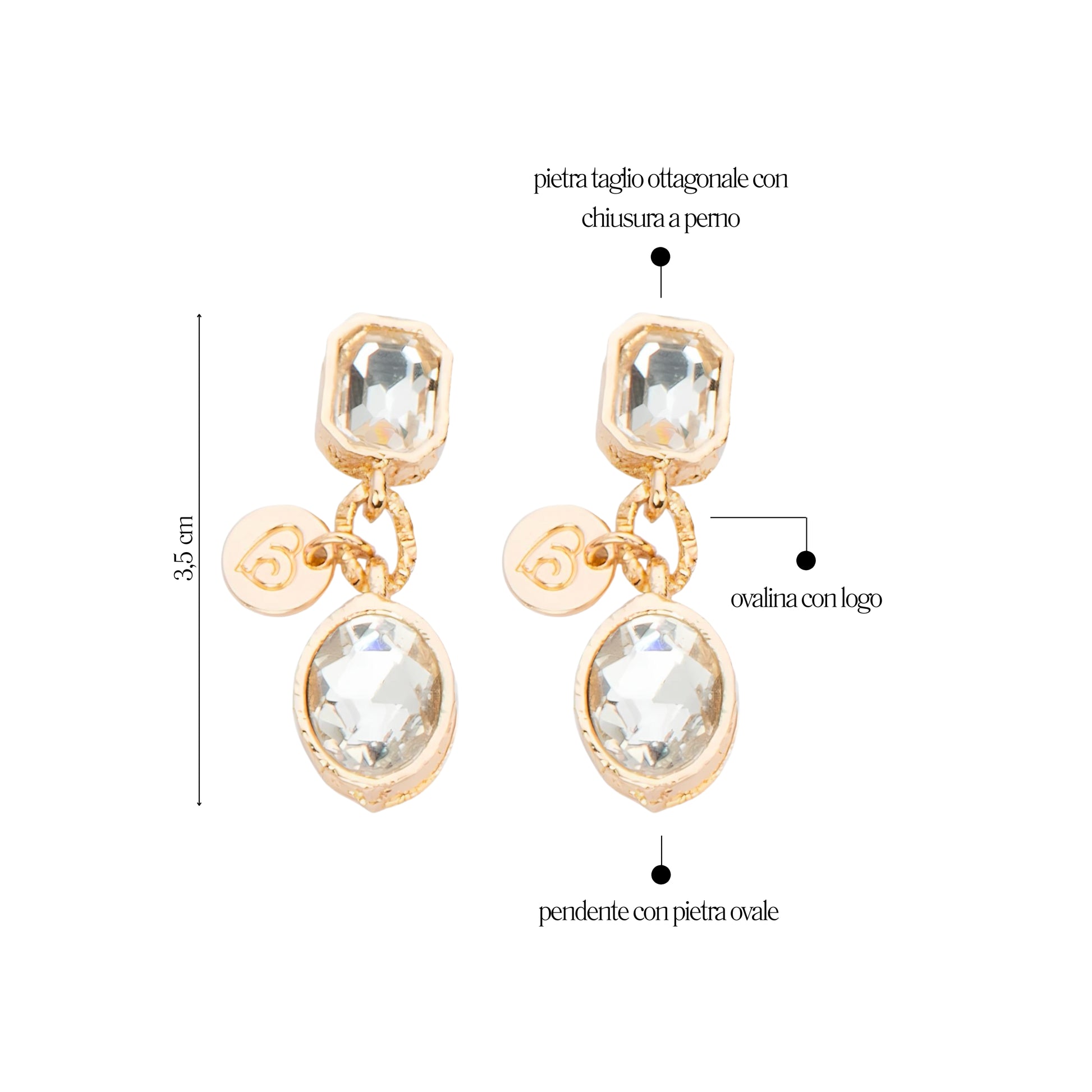 Orecchini Gold & Crystals - You B'jou by Barbieri