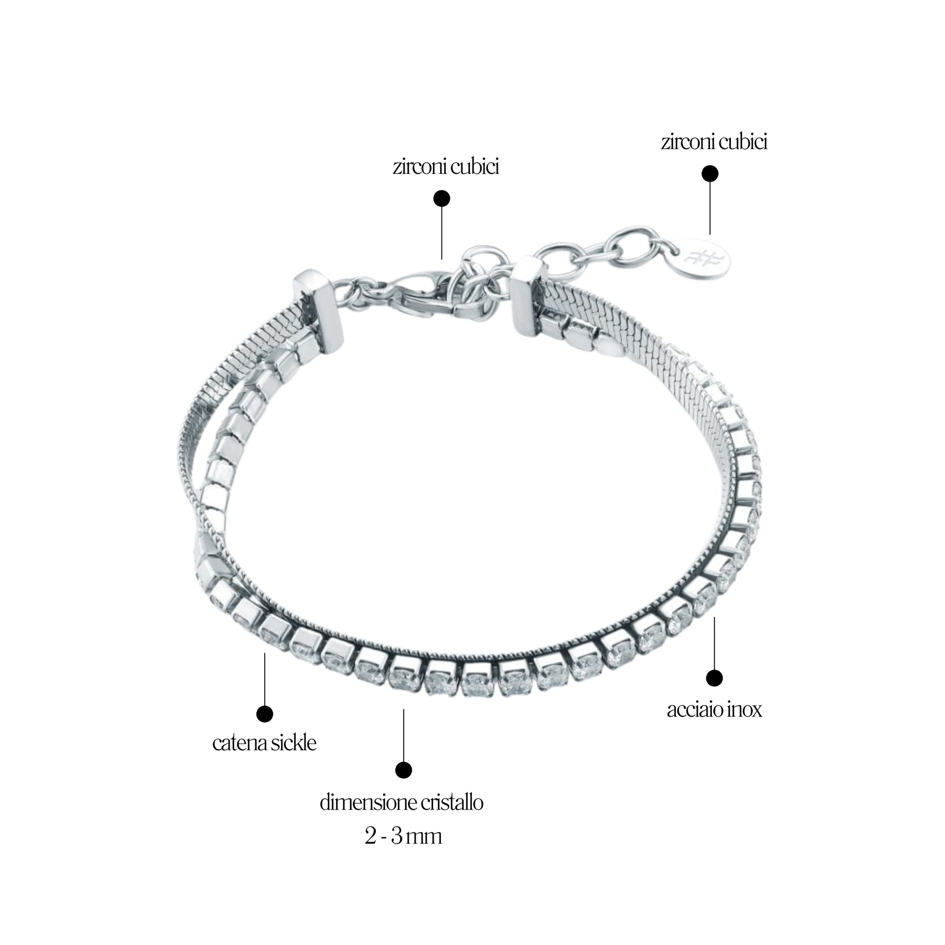 Bracciale Tennis con Catena Sickle - Brand Gioielli