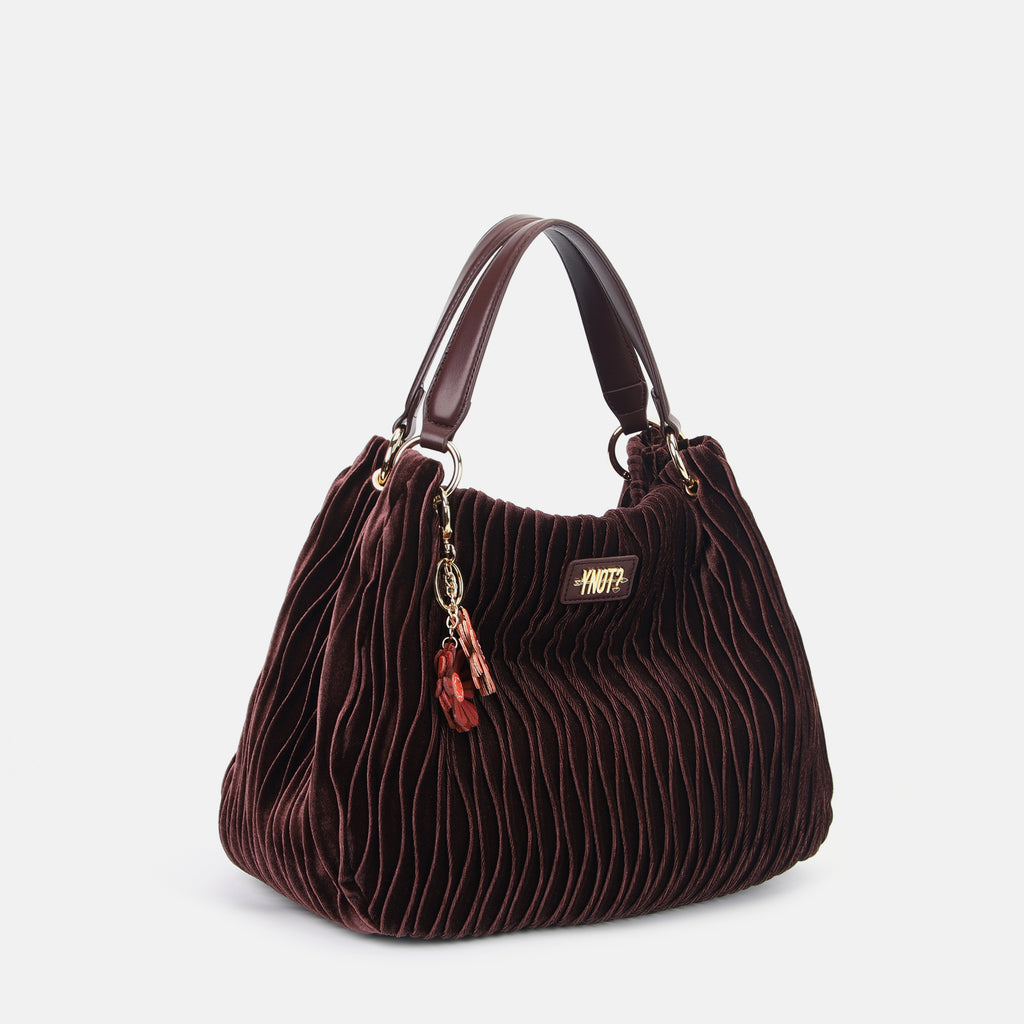 Hobo bag Ynot taglia L in velluto Paris