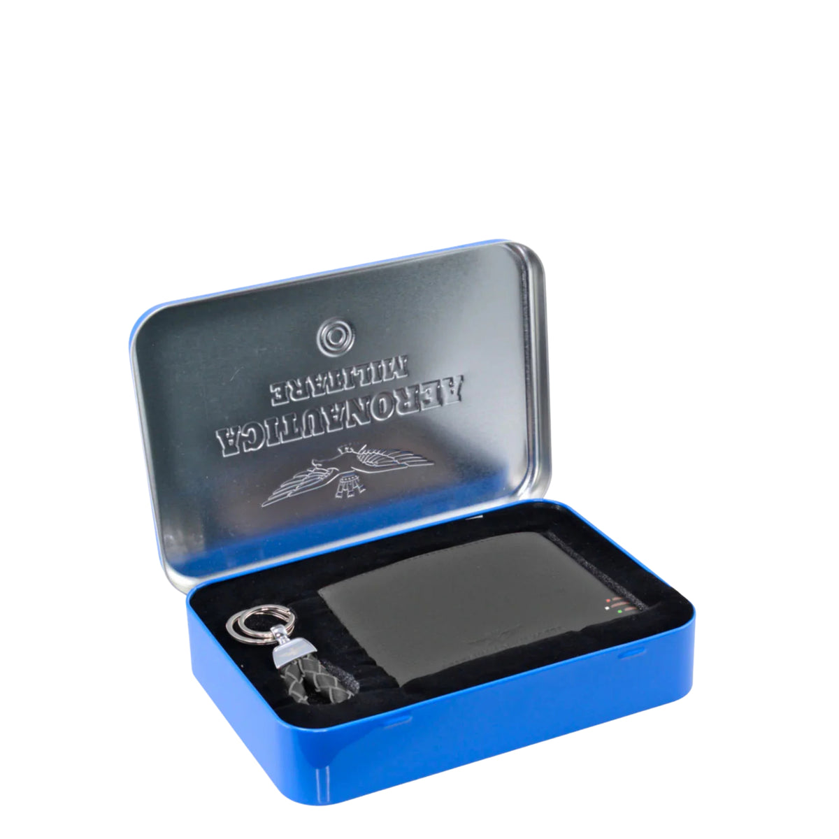 Set Regalo Portafoglio + Portachiavi in Vera Pelle - Aeronautica Militare