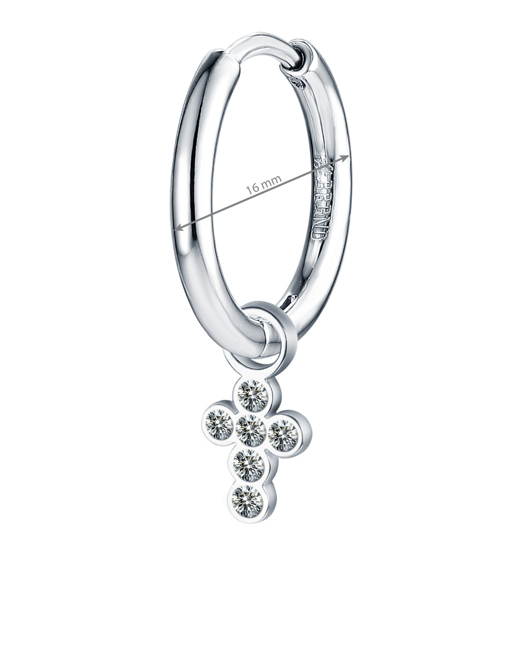 Mini Charm Croce con cristalli bianchi