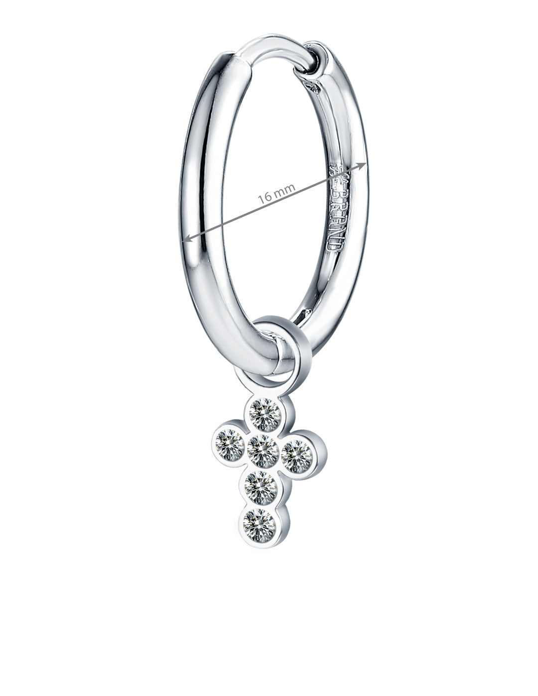 Mini Charm Croce con cristalli bianchi