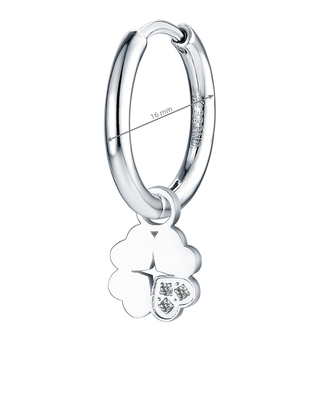 Mini Charm quadrifoglio con cristalli