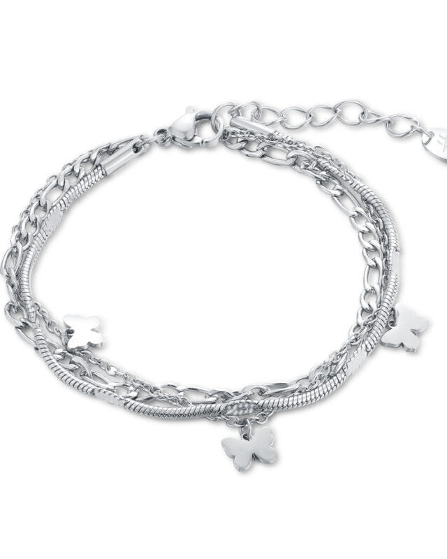 Bracciale triplo filo con farfalle