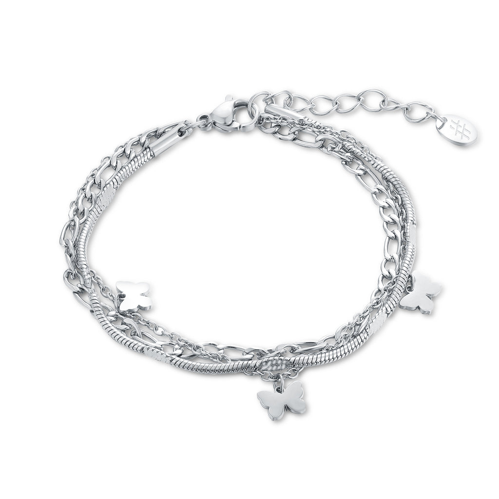 Bracciale Triplo Filo con Farfalle Layers - Brand Gioielli