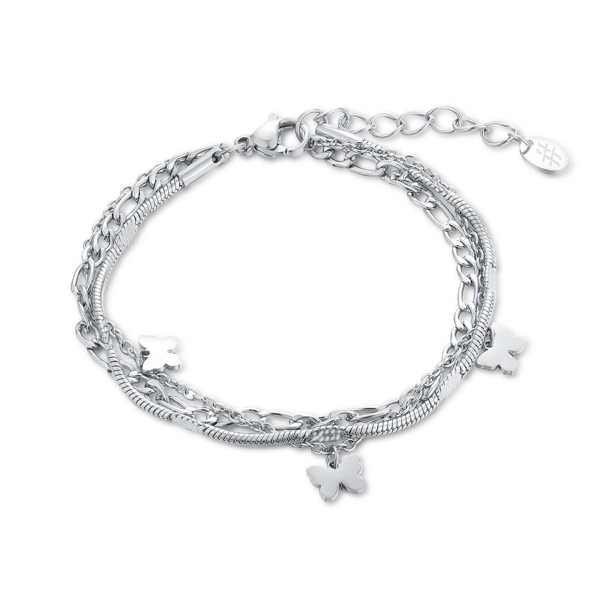 Bracciale Triplo Filo con Farfalle Layers - Brand Gioielli