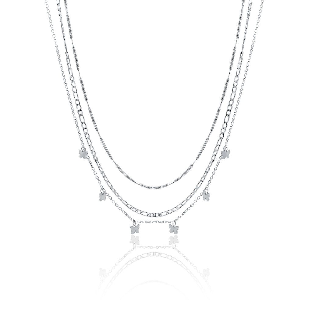 Collana Triplo filo con farfalle - 2 varianti