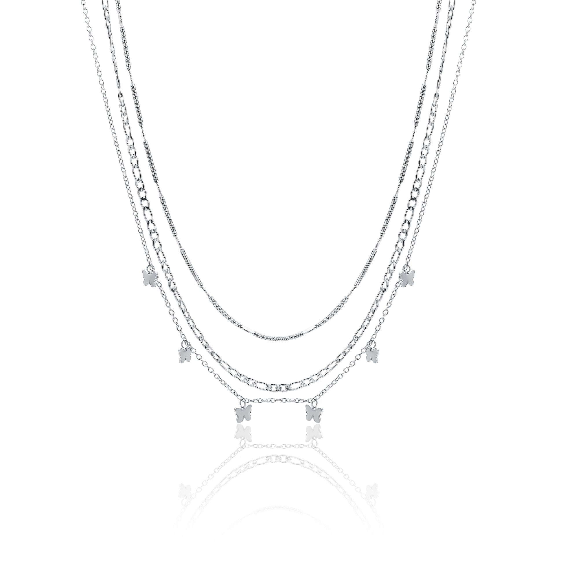 Collana Triplo Filo con Farfalle Layers - Brand Gioielli