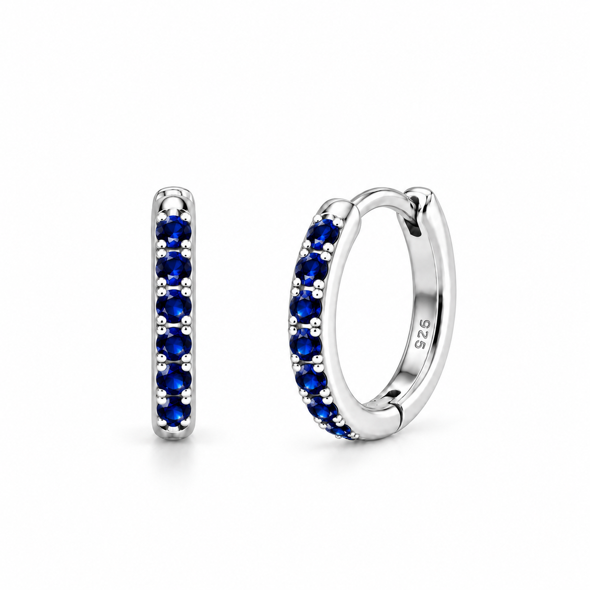 Orecchini a Cerchio Blu in argento 925 in 4 misure