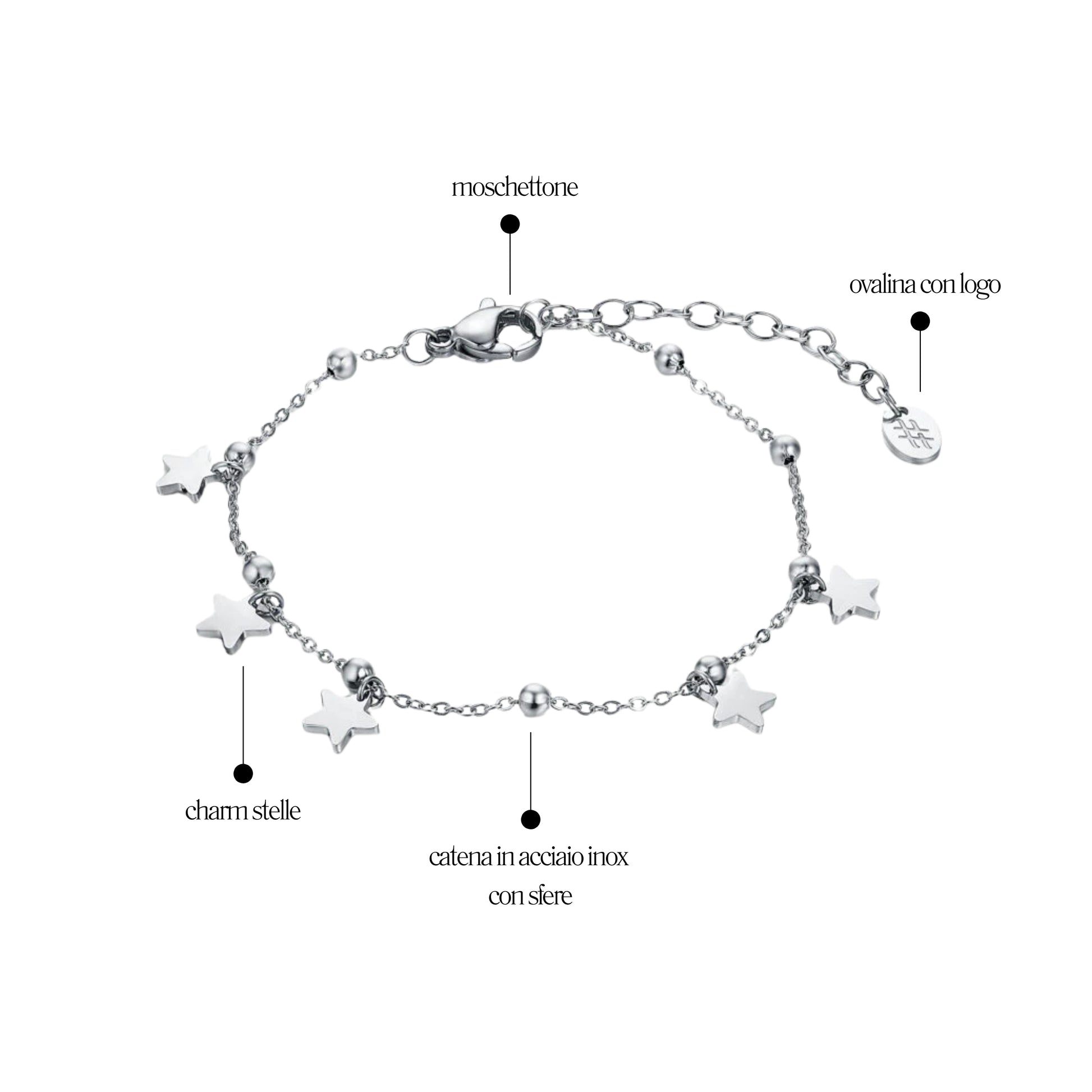 Bracciale con Stelline pendenti Stardust - Brand Gioielli