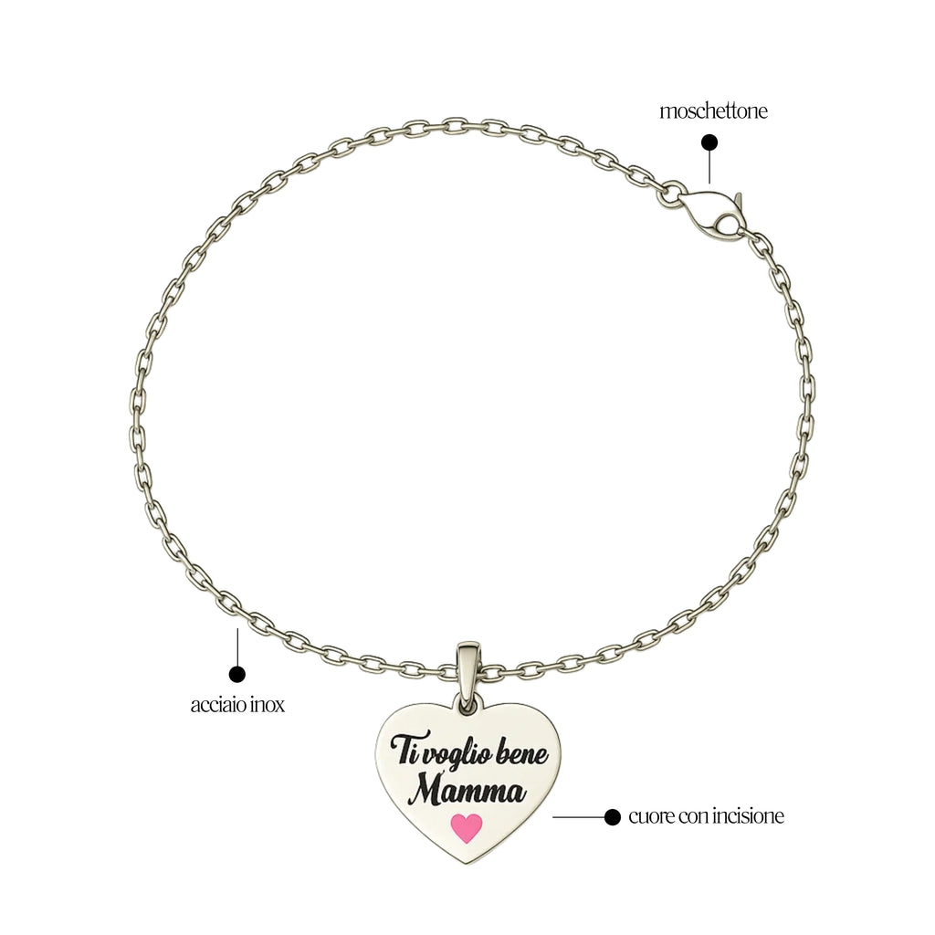 Collana Cuore "Mamma ti voglio bene" - Brand Gioielli