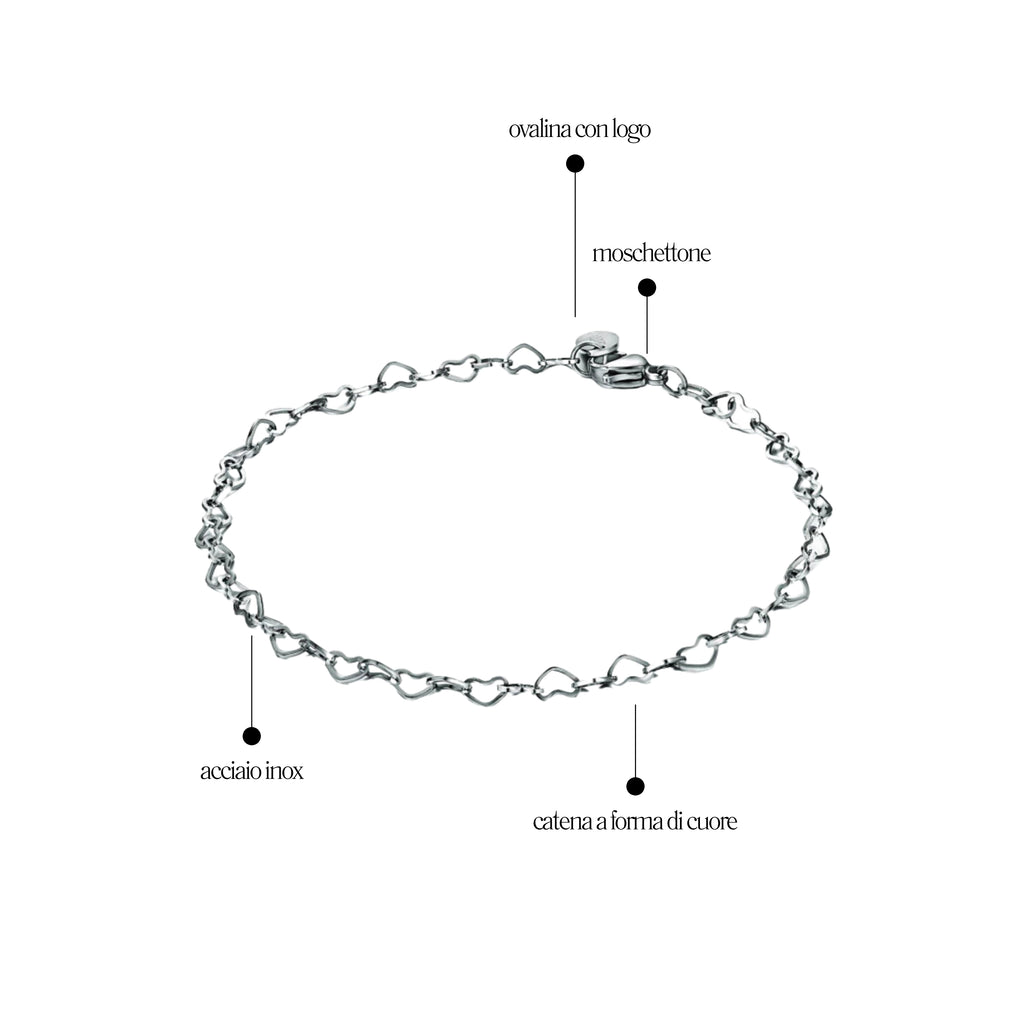 Bracciale Catenina a Cuori - Brand Gioielli