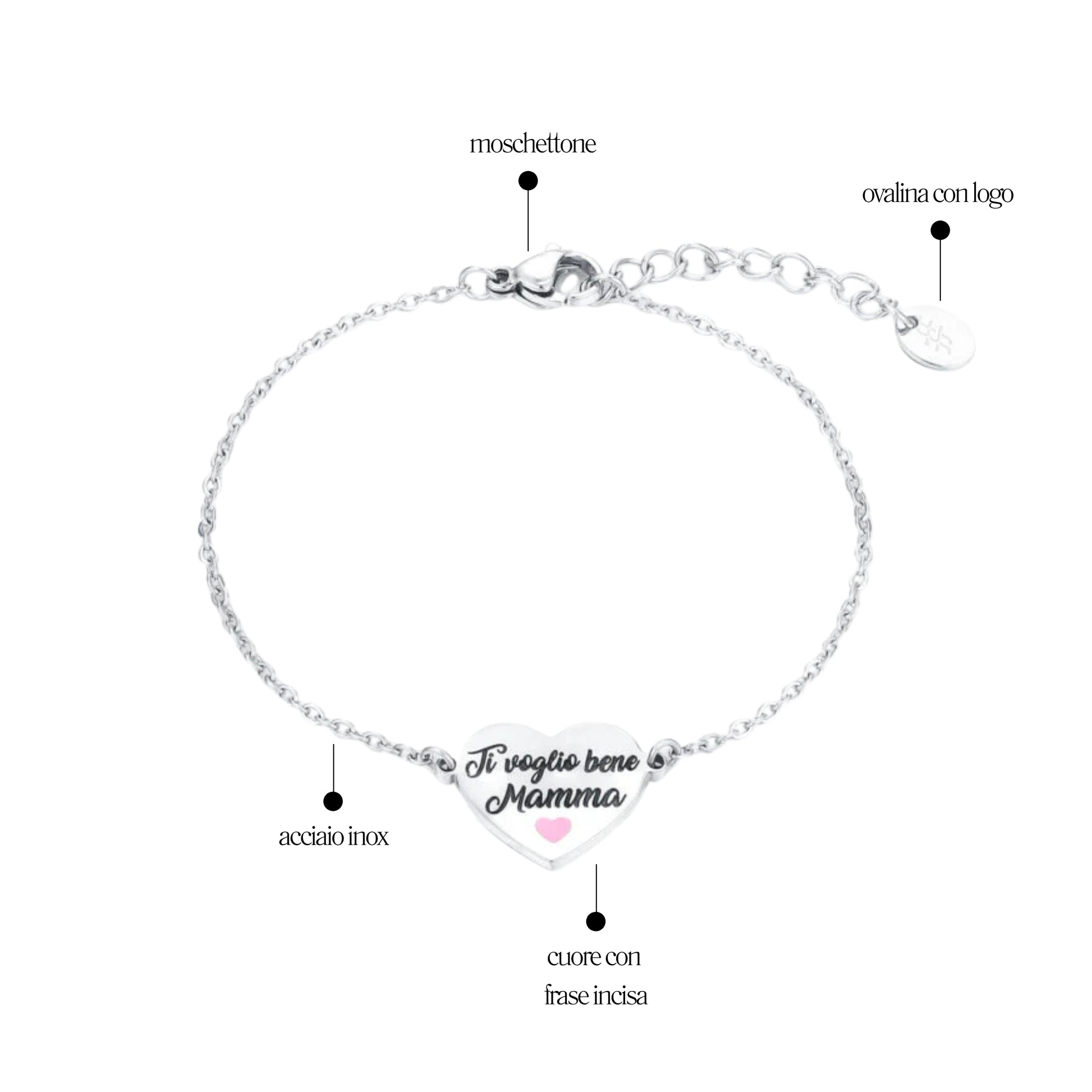 Bracciale "Mamma ti voglio bene" - Brand Gioielli