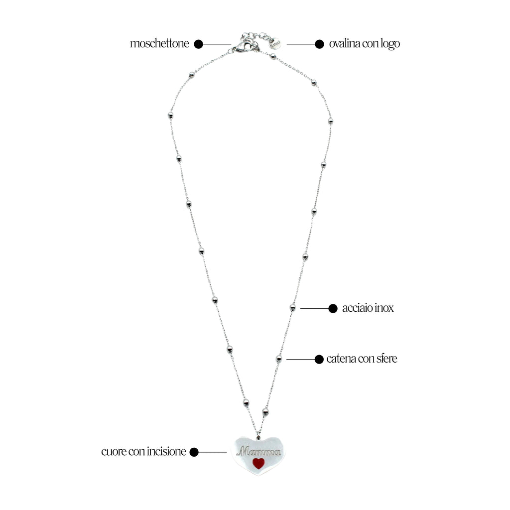 Collana Cuore "Mamma"- Les Folies