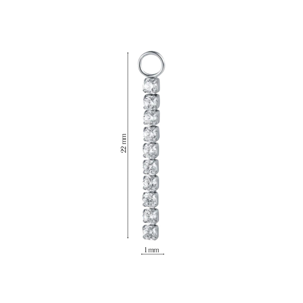 Mini Charm Tennis Cristalli Bianchi - Brand Gioielli