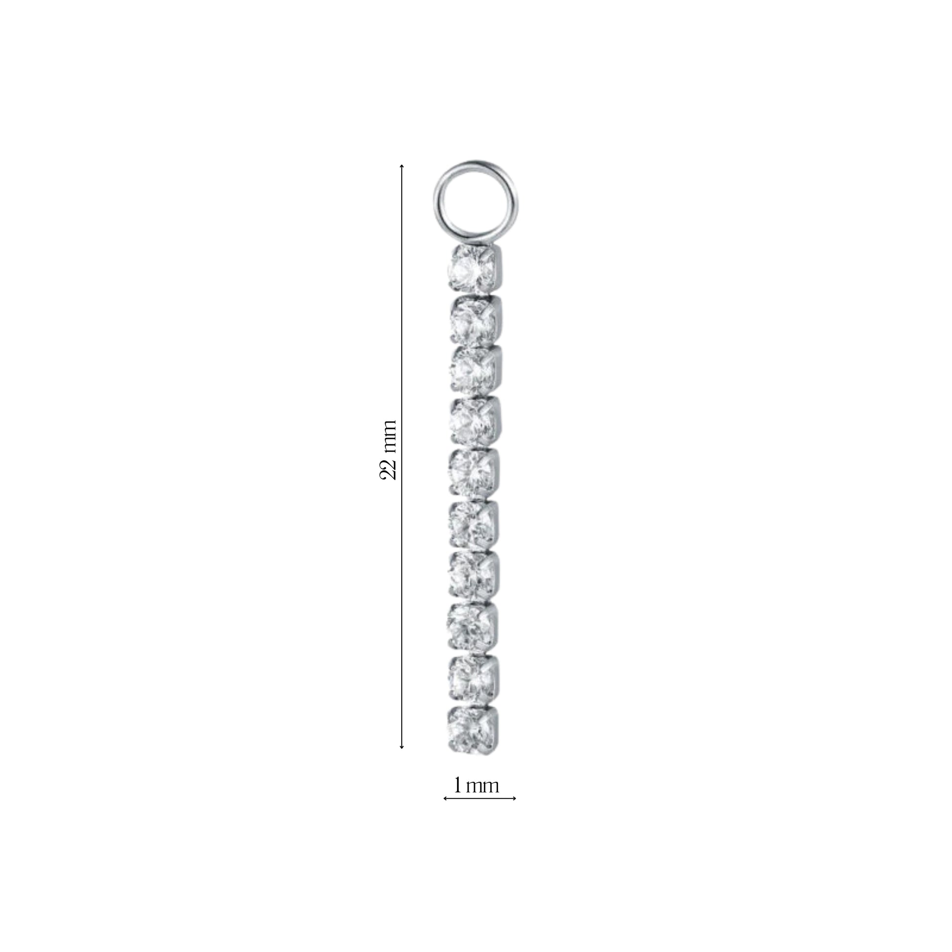 Mini Charm Tennis Cristalli Bianchi - Brand Gioielli