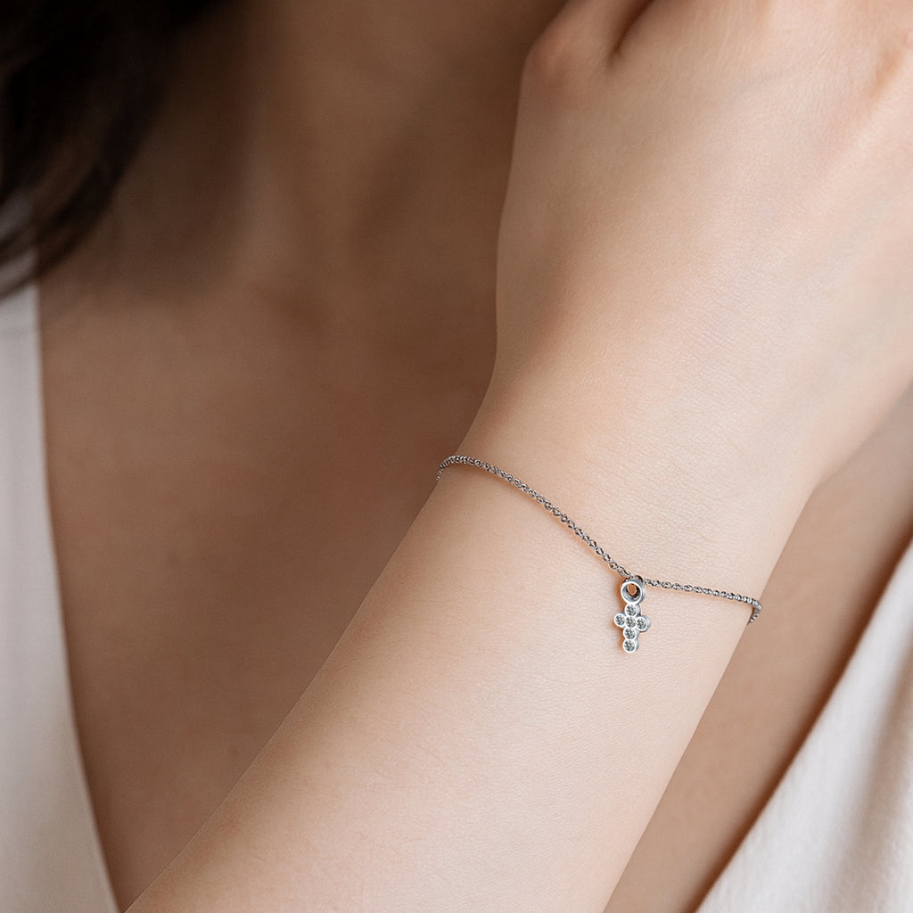 Mini Charm Croce con cristalli - Brand Gioielli