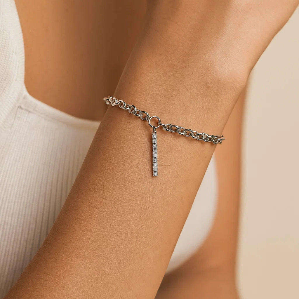 Mini Charm Tennis Cristalli Bianchi - Brand Gioielli