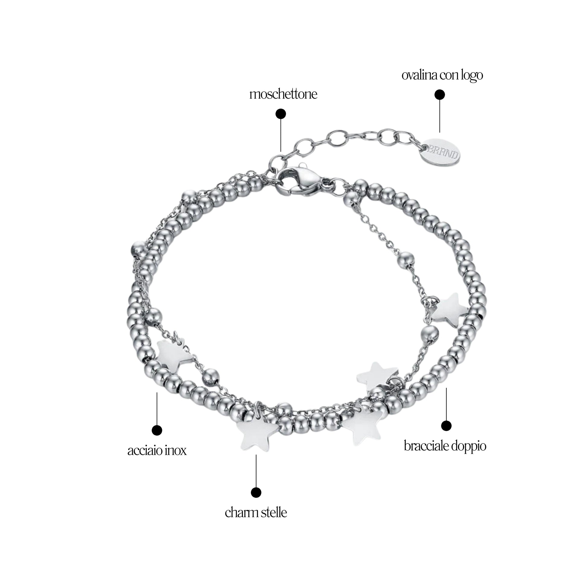 Bracciale Doppio con stelline Stardust - Brand Gioielli