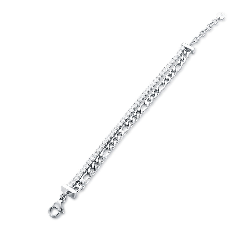 Bracciale Tennis con catena figaro