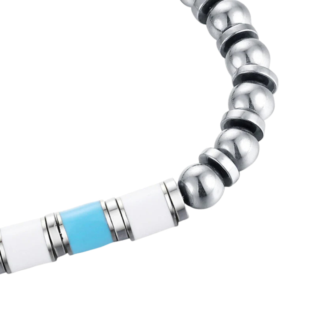Bracciale Bianco Azzurro Misura Uomo - Brand Gioielli