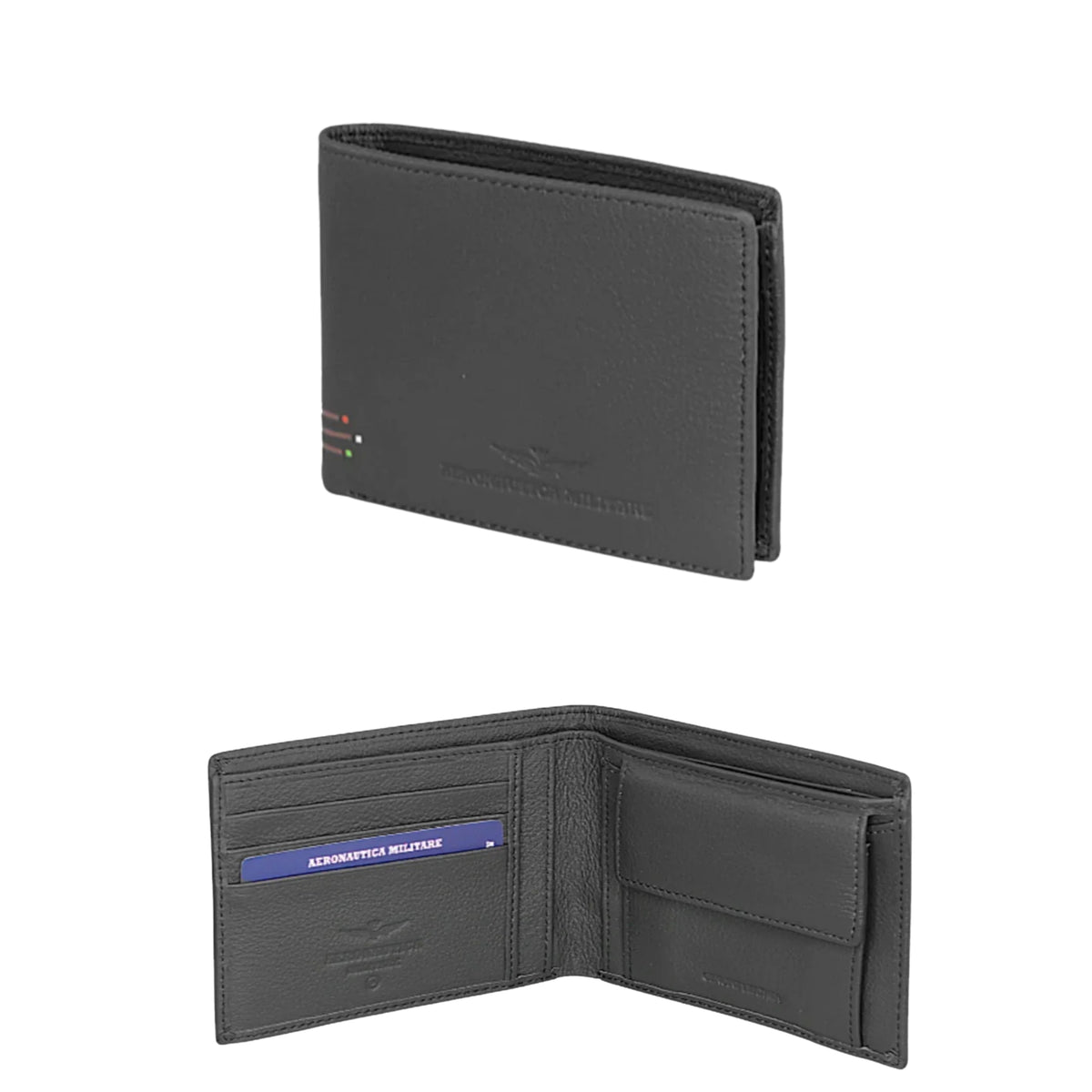 Set Regalo Portafoglio + Portachiavi in Vera Pelle - Aeronautica Militare