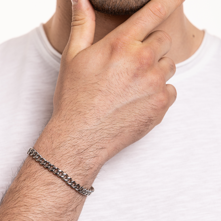 Bracciale grumetta Piatta 6mm 20+3cm